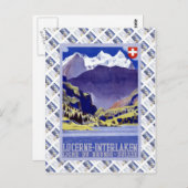Vintage Schweizer Bahn Luzern Interlaken Brunig Postkarte (Vorne/Hinten)