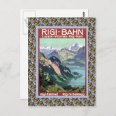 Vintage Schweizer Bahn Luzern Rigi Bahn Postkarte (Vorne/Hinten)