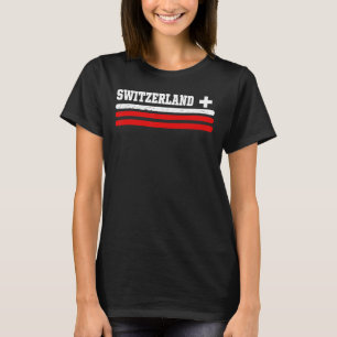 Vintage Schweizer Fan Kreuz Flagge Schweiz Stolz T-Shirt