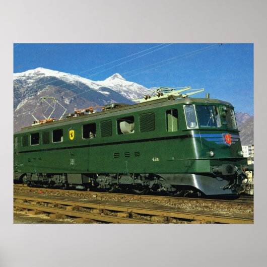 Vintage Schweizer Lokomotive Poster (Vorne)