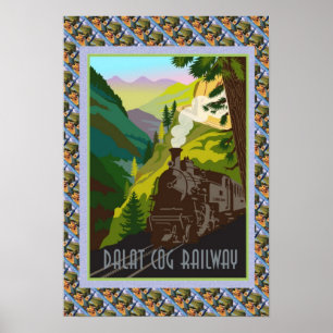 Vintage Schweizer Plakat Dalat Zahn-Eisenbahn