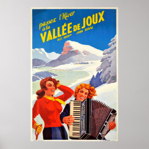 Vintage Schweizer-Reise Vallee De Joux die Schweiz Poster