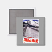 Vintage Schweizer Straßen Magnet (Vorderseite/Rückseite)