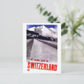 Vintage Schweizer Straßen Postkarte (Stehend Vorderseite)
