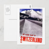 Vintage Schweizer Straßen Postkarte (Vorne/Hinten)