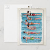 Vintage Schwimmanleitung Postkarte (Vorne/Hinten)