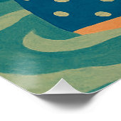 Vintage Schwimmer mit Strandball Poster (Ecke)