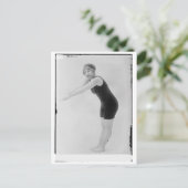 Vintage Schwimmerin Postkarte (Stehend Vorderseite)