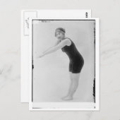 Vintage Schwimmerin Postkarte (Vorne/Hinten)