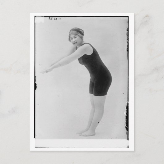 Vintage Schwimmerin Postkarte (Vorderseite)