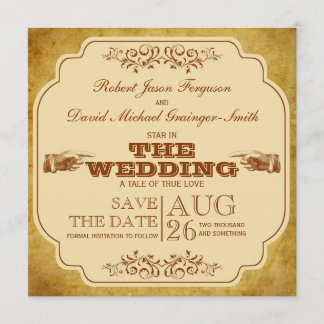 Vintage Schwule Hochzeit Theater Save The Date