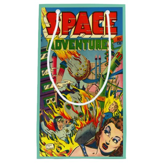 Vintage SCI FI 50er COMIC-BUCHABDECKUNG Kleine Geschenktüte (Vorderseite)