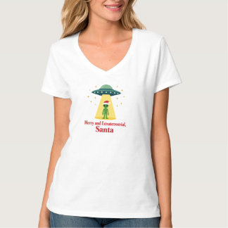 Vintage Sci Fi Alien Christmas UFO For Santa Fans T-Shirt