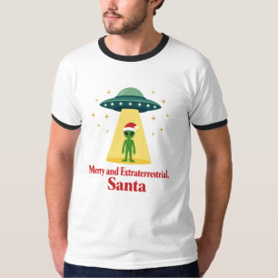 Vintage-Sci-Fi-Alien-Weihnachten-UFO für Santa-Fan T-Shirt