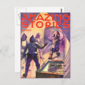 Vintage Sci Fi Art Roboter Postkarte (Vorne/Hinten)