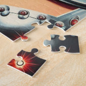 Vintage-Sci-Fi-Astronautin-Mädchen Puzzle (Seite)
