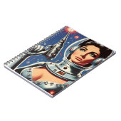 Vintage-Sci-Fi-Astronautin Notizblock (Linke Seite)