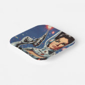 Vintage-Sci-Fi-Astronautin Pappteller (Gewinkelt)