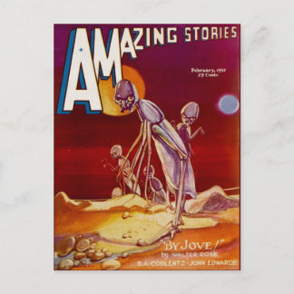 Vintage Sci Fi book cover art Alien Insekten 1937 Postkarte