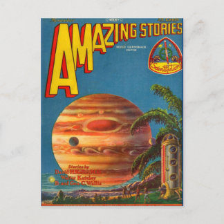 Vintage-Sci-Fi-Buchcover-Kunst Weltraumreise Postkarte