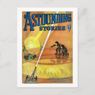 Vintage Sci-Fi-Comic Astounding Stories - Piraten Postkarte
