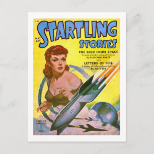Vintage Sci-Fi-Comic Startling Stories Postkarte