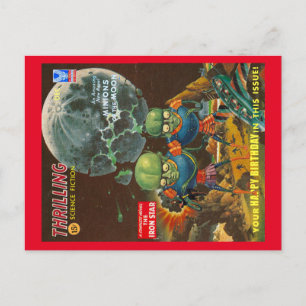 VINTAGE-SCI-FI-GEBURTSTAGSGRUß-POSTKARTE POSTKARTE