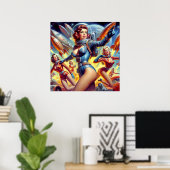 Vintage Sci-Fi-Girls Poster (Heimbüro)