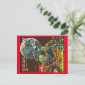 VINTAGE SCI-FI GLÜCKLICH BIRTHDAY MESSAGE POSTCARD POSTKARTE (Stehend Vorderseite)