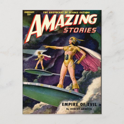 Vintage-Sci-Fi-Kunst Postkarte (Vorderseite)