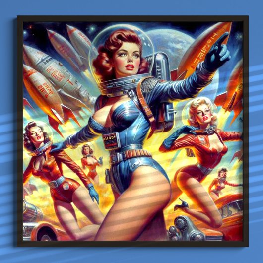 Vintage-Sci-Fi-Mädchen Poster