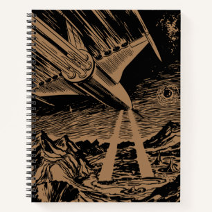 Vintage-Sci-Fi-Weltraumrakete Bullet Journal Notizblock