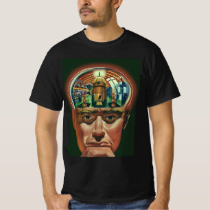 Vintage Science Fiction, Alien Brain im Labor T-Shirt