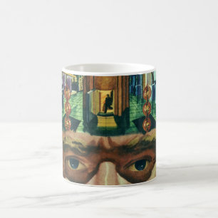 Vintage Science-Fiction, Alien Gehirn im Labor Kaffeetasse