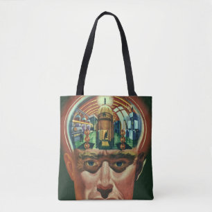 Vintage Science-Fiction, Alien Gehirn im Labor Tasche