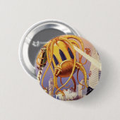 Vintage Science-Fiction-Alien-Kriegsinvasion Oktop Button (Vorne & Hinten)