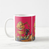 Vintage Science Fiction Alien Robot Captures Man Kaffeetasse (Links)