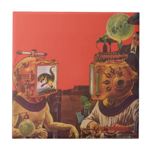 Vintage Science Fiction, Alien Steam Punk Helme Fliese