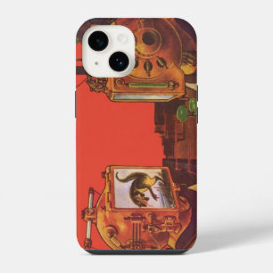 Vintage-Science-Fiction, Alien-Steam-Punk-Helme iPhone 14 Hülle