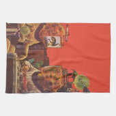 Vintage Science Fiction, Alien Steam Punk Helme Küchentuch (Horizontal)