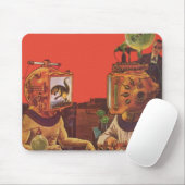 Vintage Science Fiction, Alien Steam Punk Helme Mousepad (Mit Mouse)
