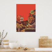 Vintage Science Fiction, Alien Steam Punk Helme Poster (Küche)