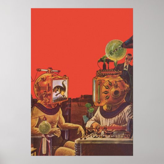 Vintage Science Fiction, Alien Steam Punk Helme Poster (Vorne)