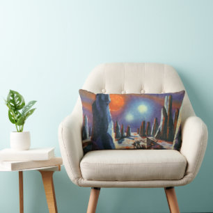 Vintage Science-Fiction-Alienplanet Lendenkissen