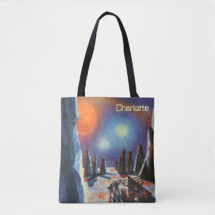 Vintage Science-Fiction-Alienplanet Tasche
