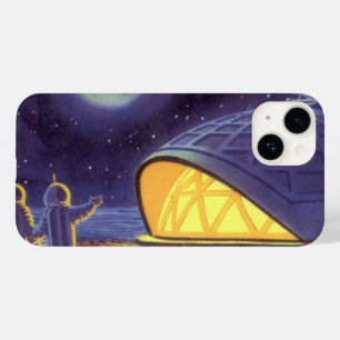 Vintage Science-Fiction-Aliens auf dem blauen Plan Case-Mate iPhone Hülle