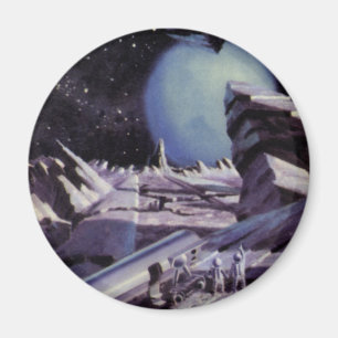 Vintage Science-Fiction, Aliens auf dem Mond im We Magnet