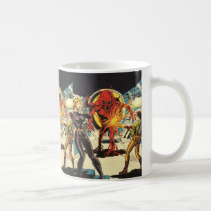Vintage Science Fiction, Angriffe auf Sci-Fi-Alien Kaffeetasse
