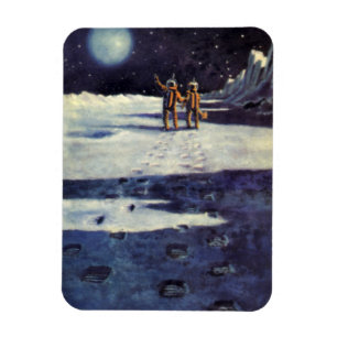 Vintage-Science-Fiction-Astronaut-Aliens auf dem M Magnet