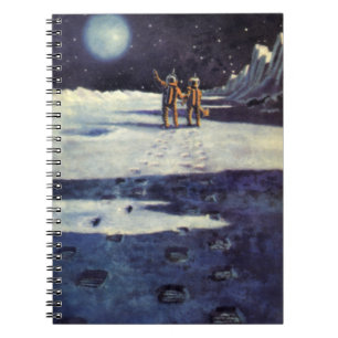 Vintage-Science-Fiction-Astronaut-Aliens auf dem M Notizblock